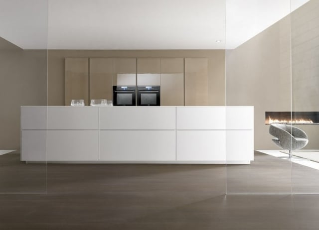 küche kochinsel modern weiß beige lINEA Marconato Zappa Comprex