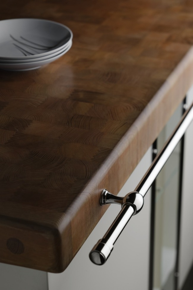 küchenarbeitsplatte holz küche aus edelstahl design von officine gullo