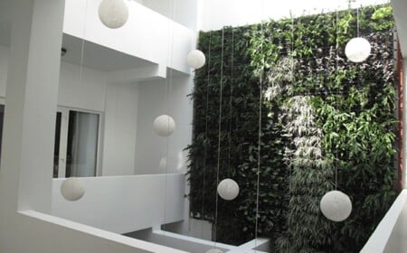 modernes-design-grüne-wand-architekturelement