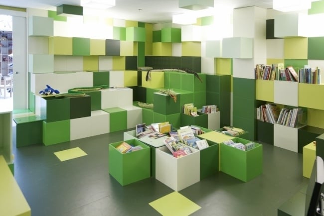 modulare struktur ideen für modernes haus bibliothek