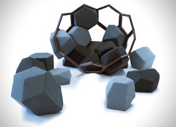 modulare struktur quartz designer sessel mit geometrischen formen