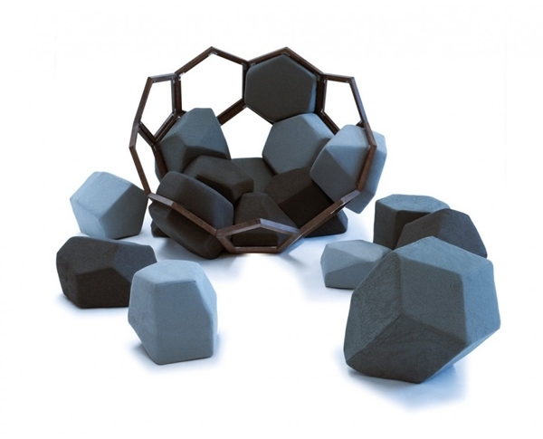 natüliche kristalloiden quartz sessel design mit geometrischen formen
