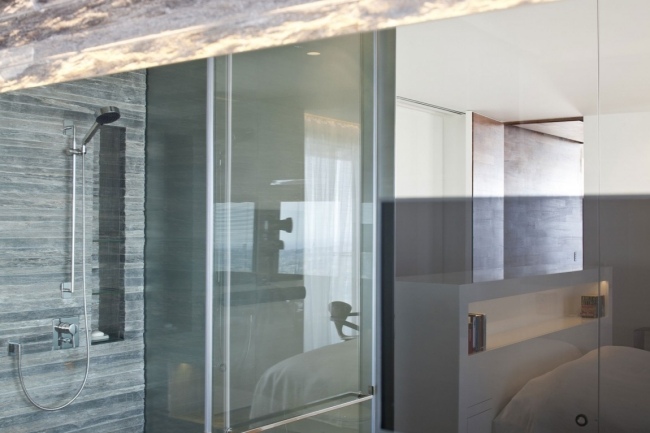 penthouse schlafzimmer design glas trennwand bad