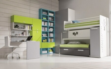 platzsparendes Design Teenager Zimmer Jungen grüne Farbe