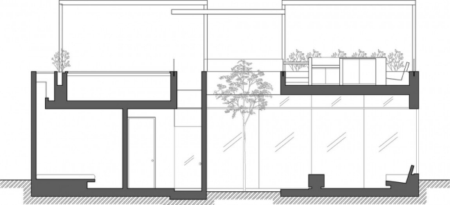 querschnitt zwei etagen casa seta wohnhaus design mit dachterrasse