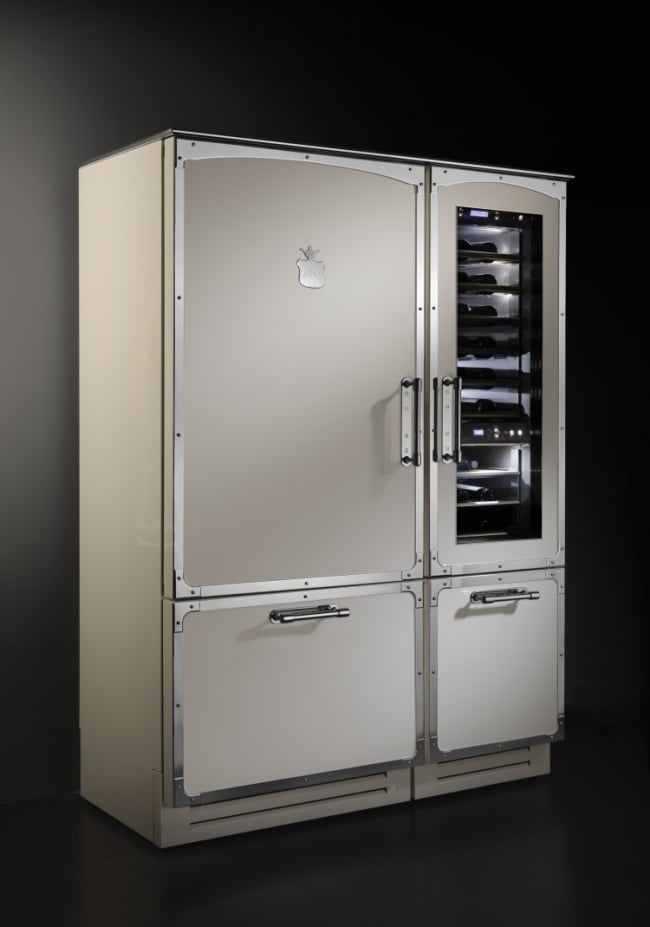 retro kühlschrank edelstahl küchen design von officine gullo
