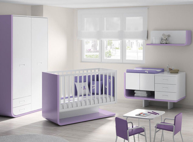 ros1sa möbel babyzimmer komplett weiß lila modern