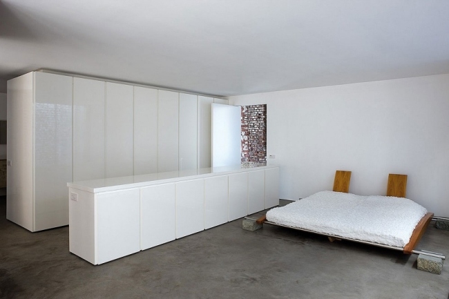 schlafzimmer niedrigbett moderne wohnung umbau in düsseldorf