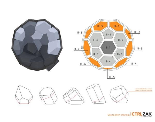 zeichnungen plan quartz sessel design mit geometrischen formen