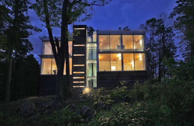 Öko Haus Nachts Travis Price-Architect USA nachhaltig bauen
