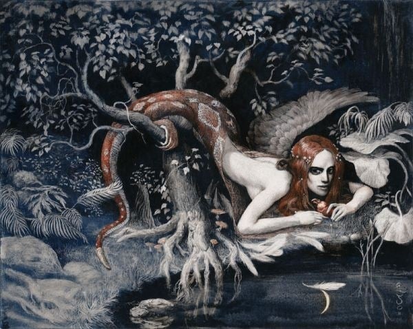 Abbildung von Lamia-von Santiago-Caruso Reptilien-Ost Folklore mythisches Wesen