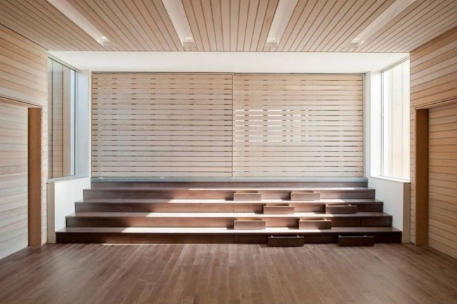 Architekten haus Innenarchitektur-minimalistisch Innenwände-Holzwandbelag Treppen
