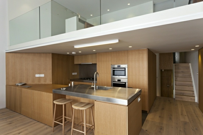  Edelstahl Küchentheke moderne Londoner Wohnung