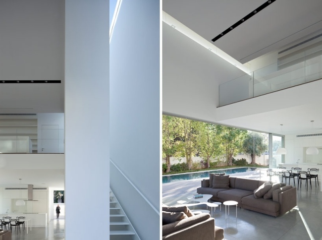 Beiges Sofa Set-geräumige Wohnung-Loft-Stil Tel Aviv Architektur Israel
