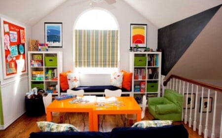 Bunte Spielecke-für Kinder-Orange Tische Möbel Design-kindergerecht ergonomische Möbel