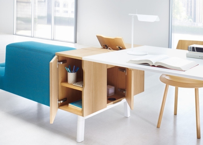 Büromöbel Module flexibel Stuhl-Eichenholz Furnier-Schreibtisch Design