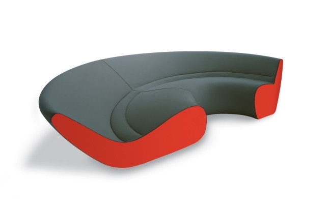 Design Sofa rot schwarz modular Kaltschaum-Füllung stahlrahmen 
