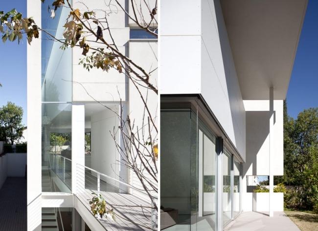 Einfamilien haus weiße-Fassade afeka-pitsou kedem-architects Israel Baukunst