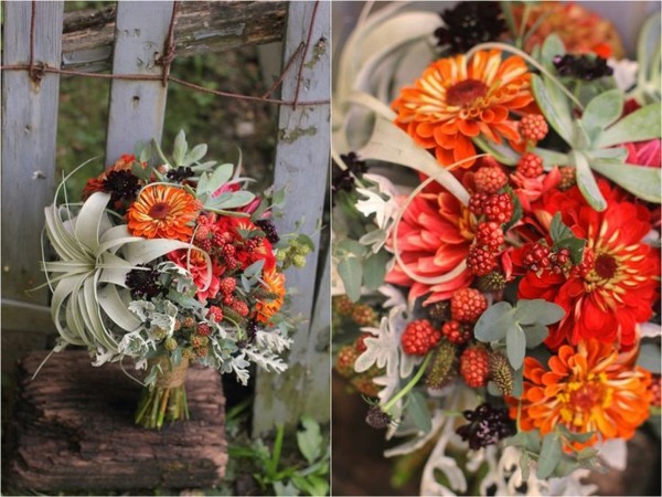 rote Chrysanthemen Gartentisch dekorieren