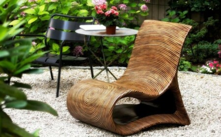Garten Gestaltung Stuhl Holz Design Idee
