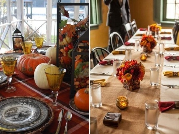 Geburtstagsfeier Familienfeier fest Dekoration-Ideen Herbst Tisch-Läufer Kürbisse