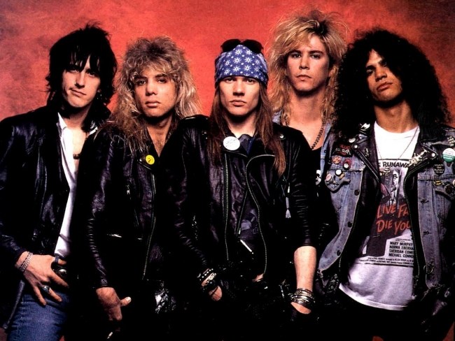 Guns N Roses band 80er jahre haare lederjacken kostüme