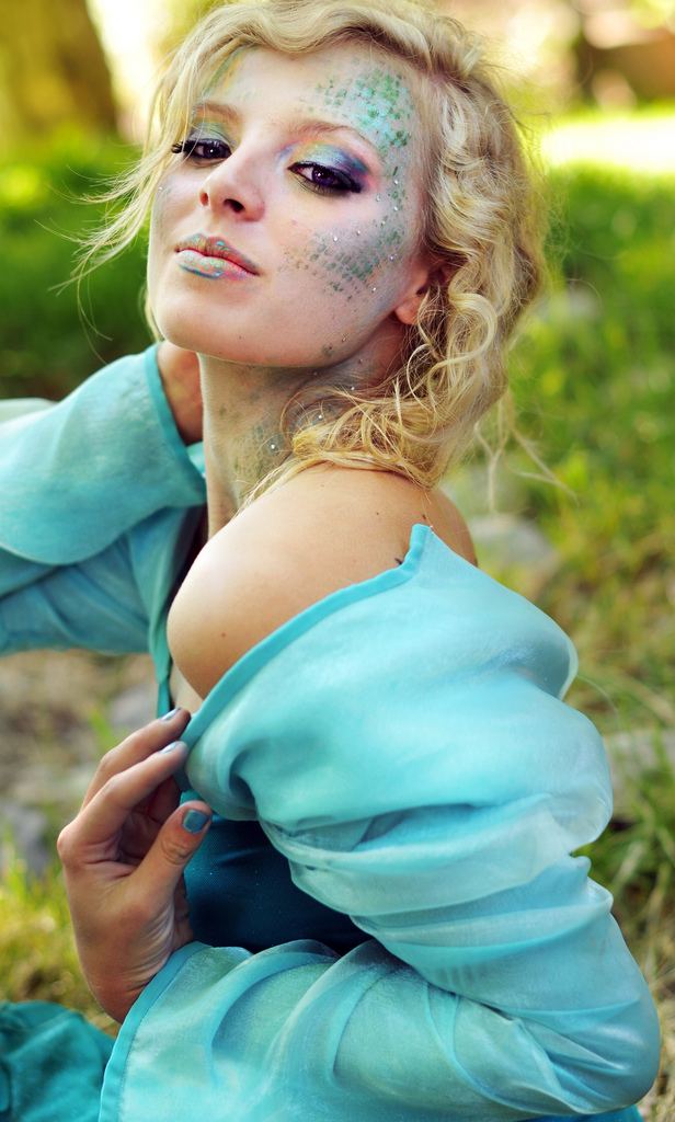Halloween kostüm frau meerjungfrau makeup