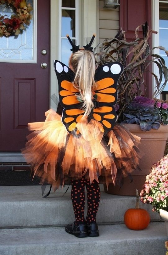Halloween Kostüm mädchen tutu rock monarch schmetterling