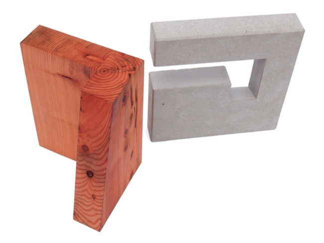 Holz Tisch Beton Platte stilvolles Design bauen