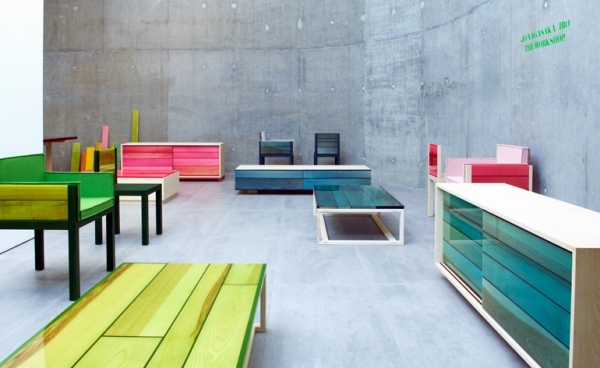 Japanisches Architekten Team Wallpaper-Möbel mit pignemtiertem Harz London Design Messe
