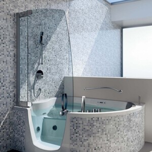 Kombiwanne Teuco-Eckbadewanne Dusche-Design Whirlpool-Funktion integriert