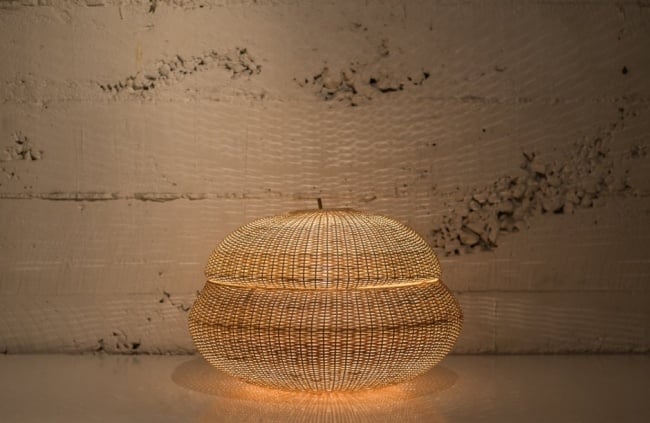 Korblampen aus Mimbre-Boden Beleuchtung-modern Bellota