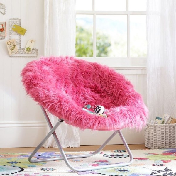 Kuschelige Möbel Mädchenzimmer-pink Sessel-Fellimitat