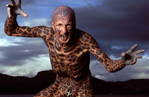 Leopard Muster Bodysuit-Ideen Halloween-Tom Leppard-Tattoos Leopard Mann Tätowierungen