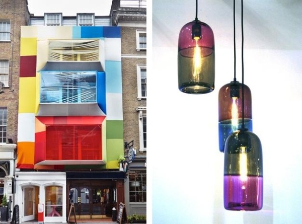 London Design Event Ausstellung 2013 Fassade-Verkleidung Pendelleuchte