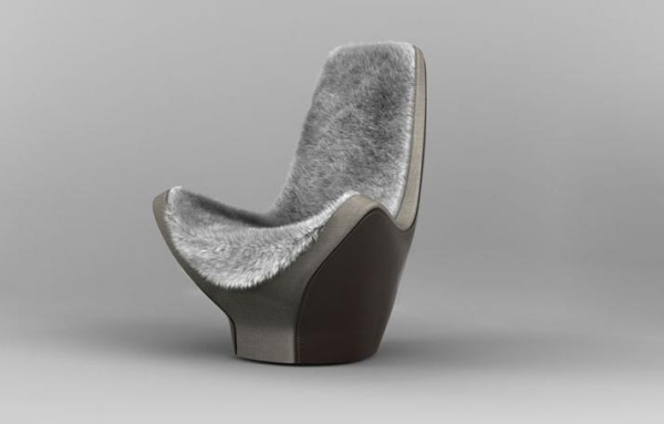 Lounge Sessel-Design Felloptik Decke Fellbezug