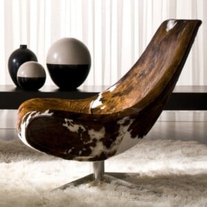 Lounge Relax Stuhl Armlehnen Kuhfell Polsterung-italy dream design-Oyster