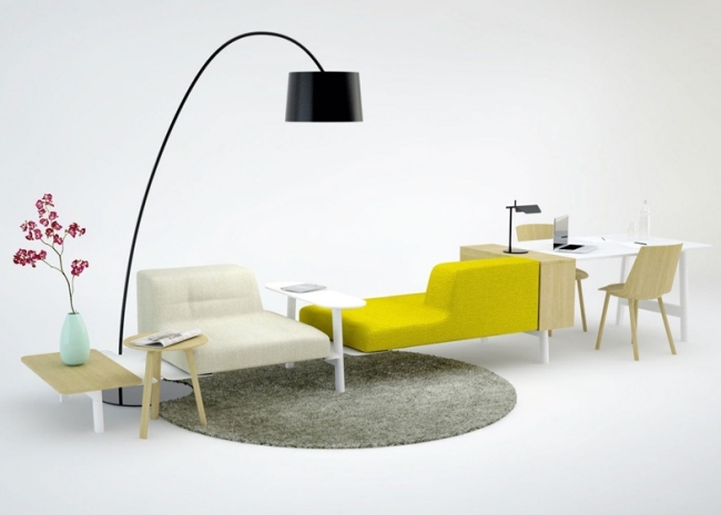 Moderne Office-Möbel modular Schreibtisch-Design Sessel Docks Stehlampe schwarz