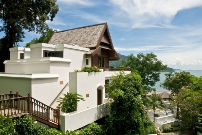 Moderne Villa-am Hand-MIt Ozeanblick-Pangkor Laut-Resort Luxus Top Reiseziel 