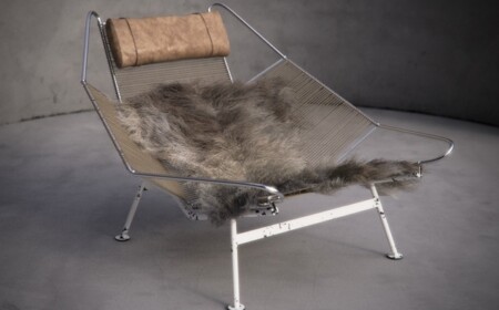 Sessel-Liegesofa Design modernes Daybed aus Fell-überwurf Kopfllehne
