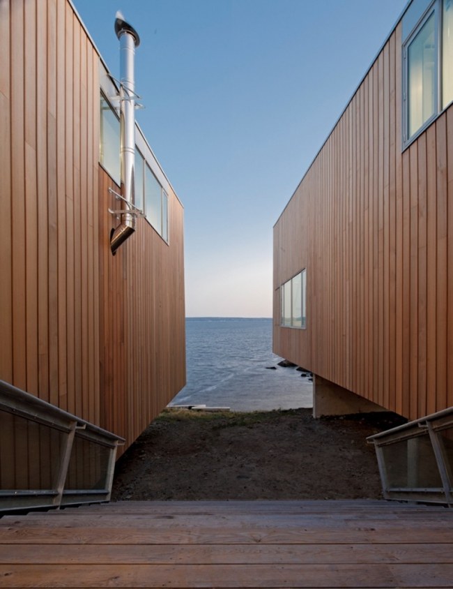 Modernes Haus am Strand-Kanada hinausragende konstruktion Holz-Fassade Verkleidung