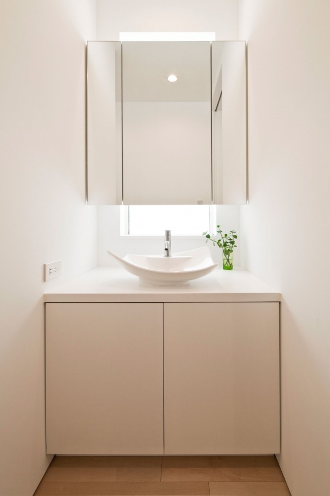 Modernes Zen Design badezimmer spiegelschrank pur weiß
