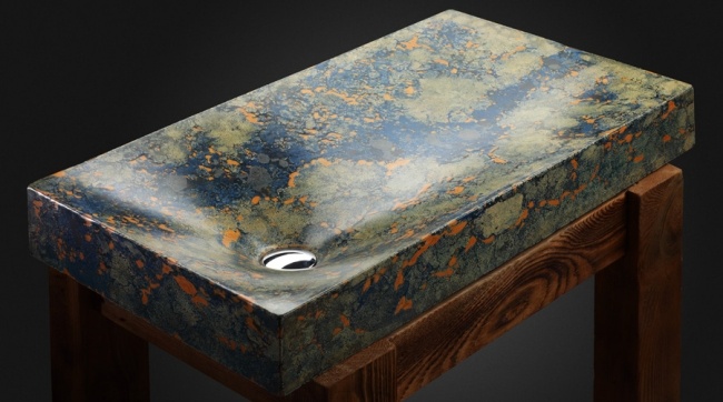 Naturinspirierte Badezimmer-Möbel Waschbecken-Beton pietra danzare-die Erde vom Weltraum betrachtet