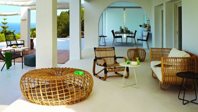 Nest-förmige geflochtene Möbel Design Cane Line-Faser-Sitzgruppe Indoor 
