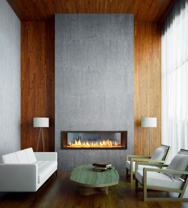 Offener Kamin Bioethanol-ohne Tür Design-Möbel-modernes Innendesign Holzwand