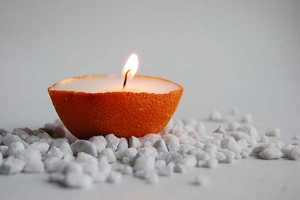 Orangen Schale-Effektvolle Tisch Hingucker Kerze-basteln ideen