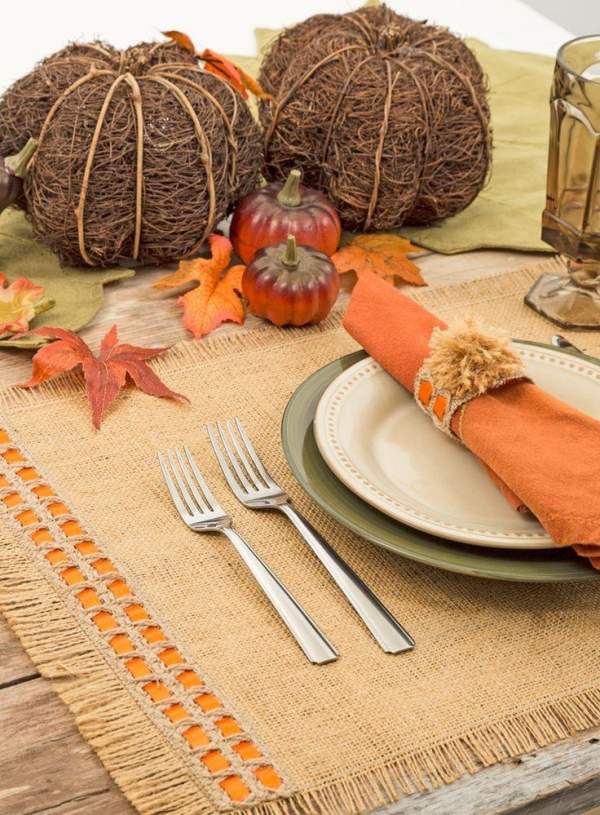 Outdoor Herbst Tisch Deko-Teller Tischläufer-Serviette dekorieren