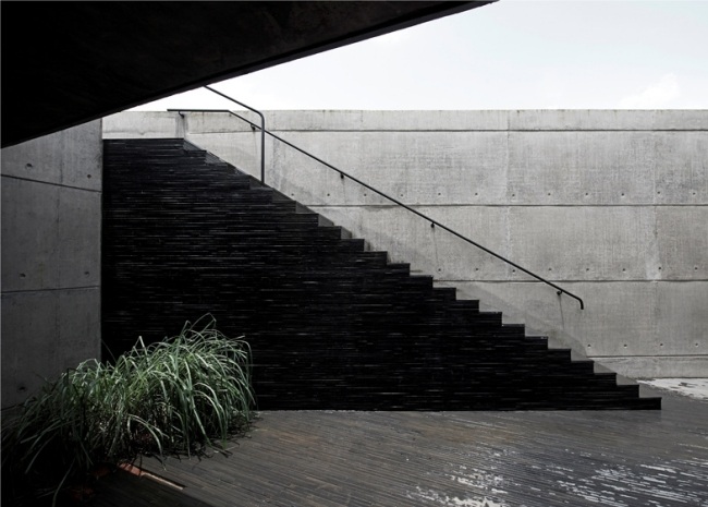 Outdoor Treppen Modernes-Haus Architektur-Indien Betonstruktur