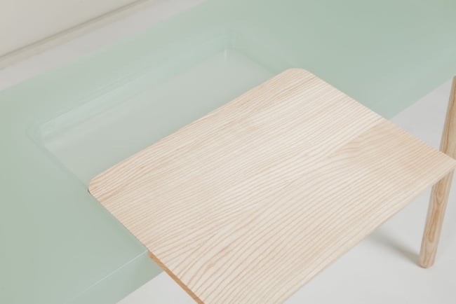 Polyesterharz Platte-grünlich-matt poliert-Schreibtisch Auszug