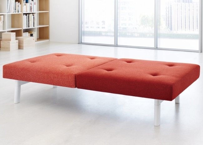 Sitzbank design modulare Möbel-rot Polsterung-Aluminium Gestell